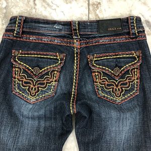 GRACE IN LA BOOTCUT DARK DISTRESSED SIZE 31
